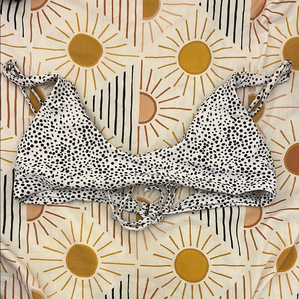 SHEIN Black and White Triangle Bikini Top